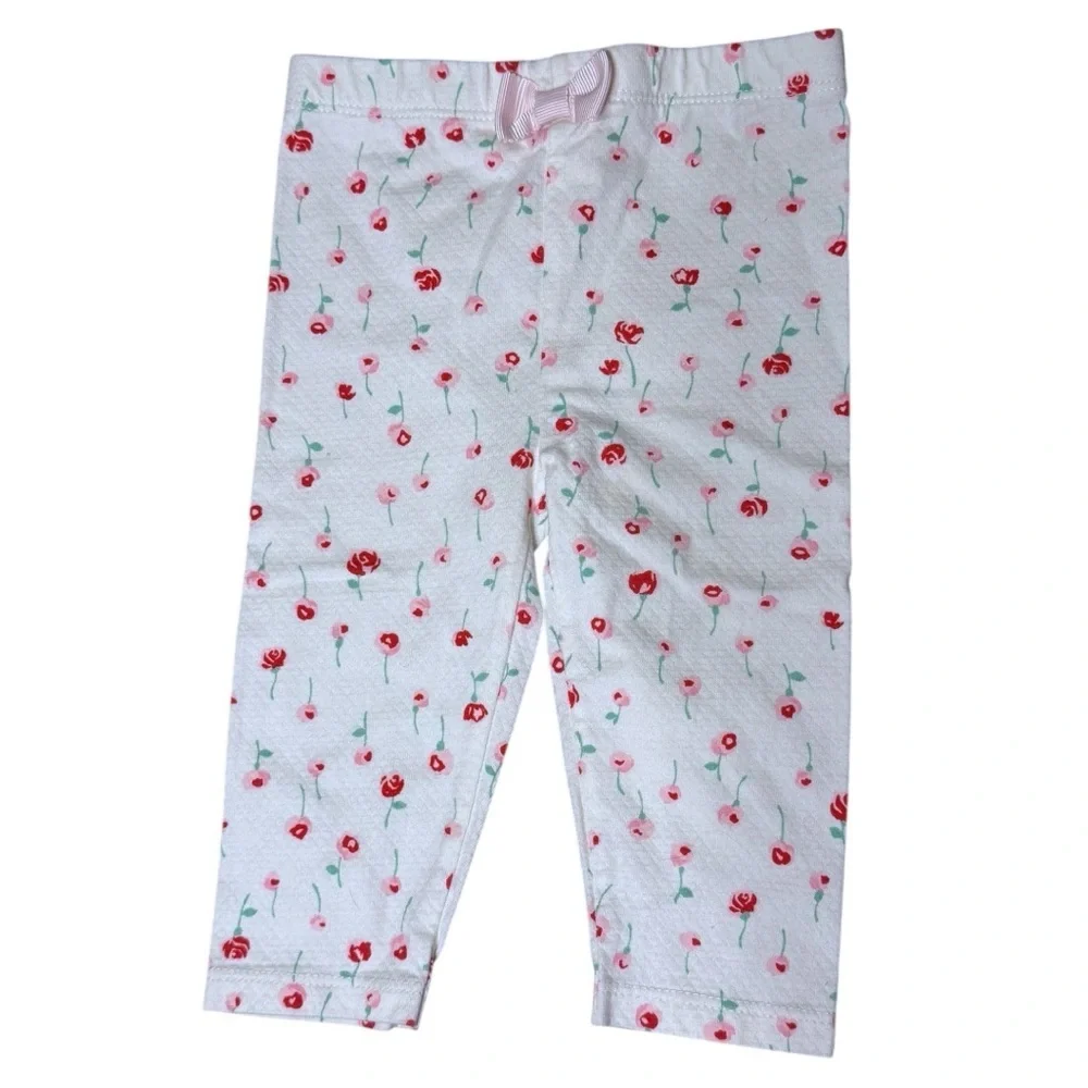 Kate Spade Baby Girl 3-Piece Floral Outfit Set Bib Top Pants Pink White